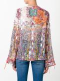 beaded tassel lace up blouse