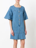 frill hem denim dress