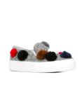 pompom application sneakers