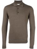 long sleeved knitted polo shirt
