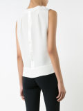 fringed V-neck top