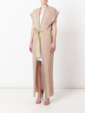 sleeveless tie waist cardigan