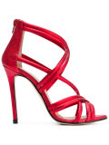 metallic strappy sandals