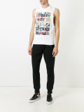 sleeveless cigarettes print T-shirt