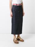 denim open back skirt