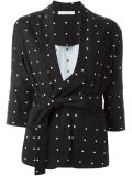 polka dot tie waist jacket