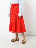 bow detail pleated skirt