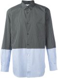 striped panelled shirt