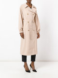 draped twill trench coat 