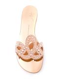 metallic flat sandals