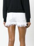 frayed hem denim shorts