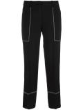 contrast stitch wide-leg trousers