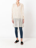 metallic striped elongated shirt
