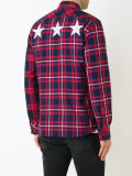 stars print checked shirt 