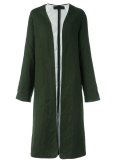 collarless quilted coat