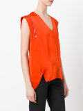 zip detail shift blouse