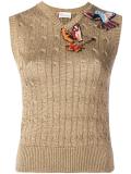 hummingbird embroidered metallic jumper