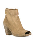 snakeskin-effect open toe ankle boot