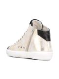 metallic hi-top sneakers
