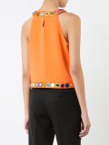 mirror embellished sleeveless top