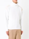 contrast shoulder ribbed jumper