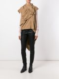 drapped sleeveless jacket