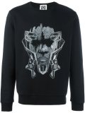 futuristic portrait print sweatshirt