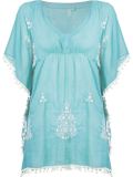 v-neck embroidered kaftan