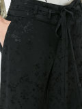 tonal floral belted trousers