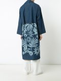 floral print denim trench coat
