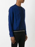 embroidered zipped bomber jacket