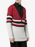 V-neck stripe jumper 