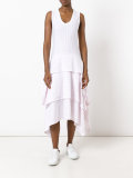 striped layered ruffled dress