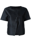 cropped collarless jacket 
