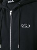 'Bitch'拉链连帽衫