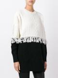 cable knit fringed jumper
