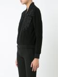 floral applique bomber