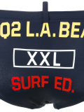 L.A. Beach字母印花游泳裤