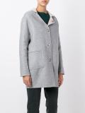 contrast collar short coat 