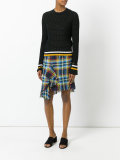 asymmetric plaid skirt