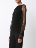 sheer lace sleeve blouse