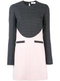 houndstooth panel dress