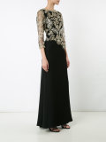 embellished gold-tone floral gown