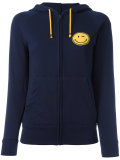 smile patch zipped hoodie