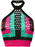 cropped knitted halterneck