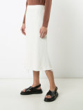 frayed hem pencil skirt