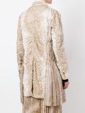 animal print pleated detailing coat