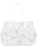 embossed logo tote 