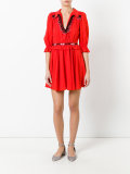 v-neck flared dress