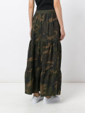 camouflage print maxi skirt 